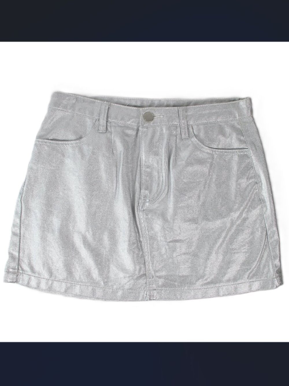 CIDER SILVER DENIM MINISKIRT